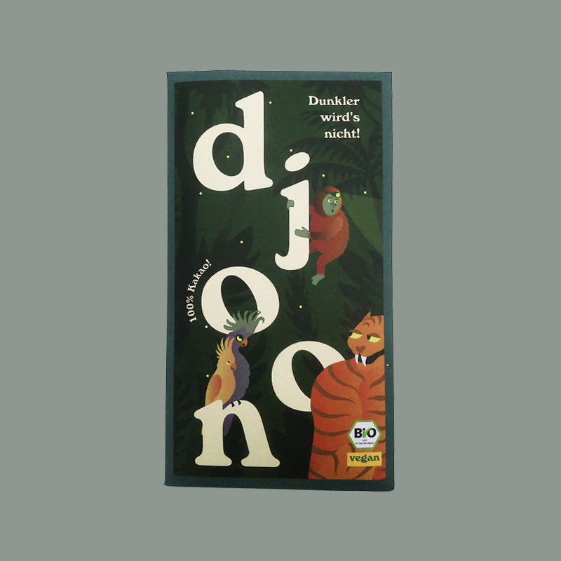 100% Kakao Tafel 'Dunkler wird's nicht!' von 'Djoon'