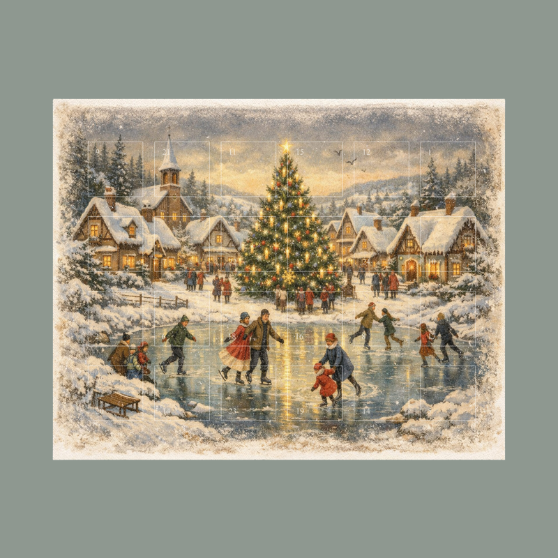 Vorbestellung Bitter & Zart Pralinen-Adventskalender 'Schlittschuhfahrt' (Auslieferung ab 16.11.)