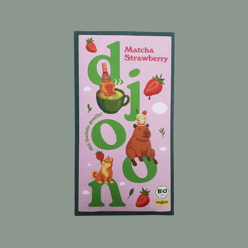 Dattelschokolade 'Matcha Strawberry' von 'Djoon'