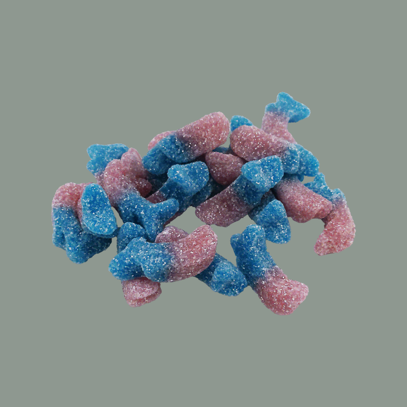 Gezuckerte Weingummi Delfine mit Bubblegum Geschmack