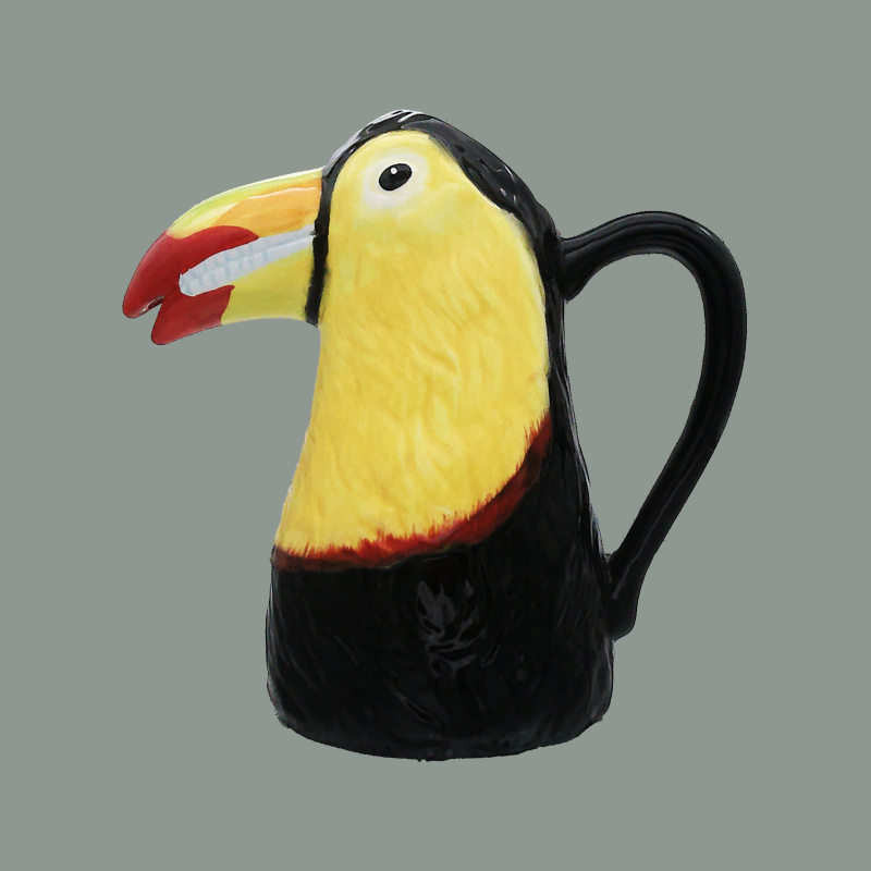 Krug/Vase 'Tukan' aus Keramik