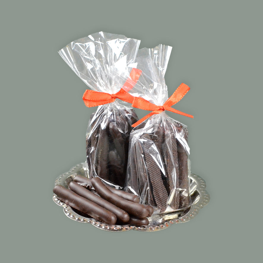 Kandierte Orangenstäbchen in Zartbitterschokolade