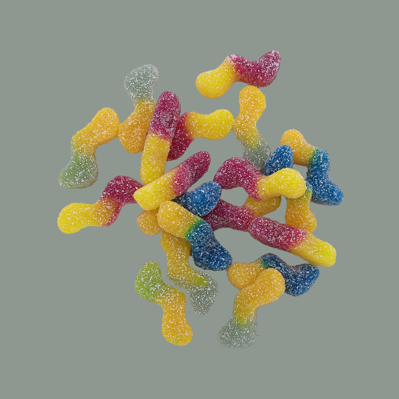 Saure Mini Neon Würmer