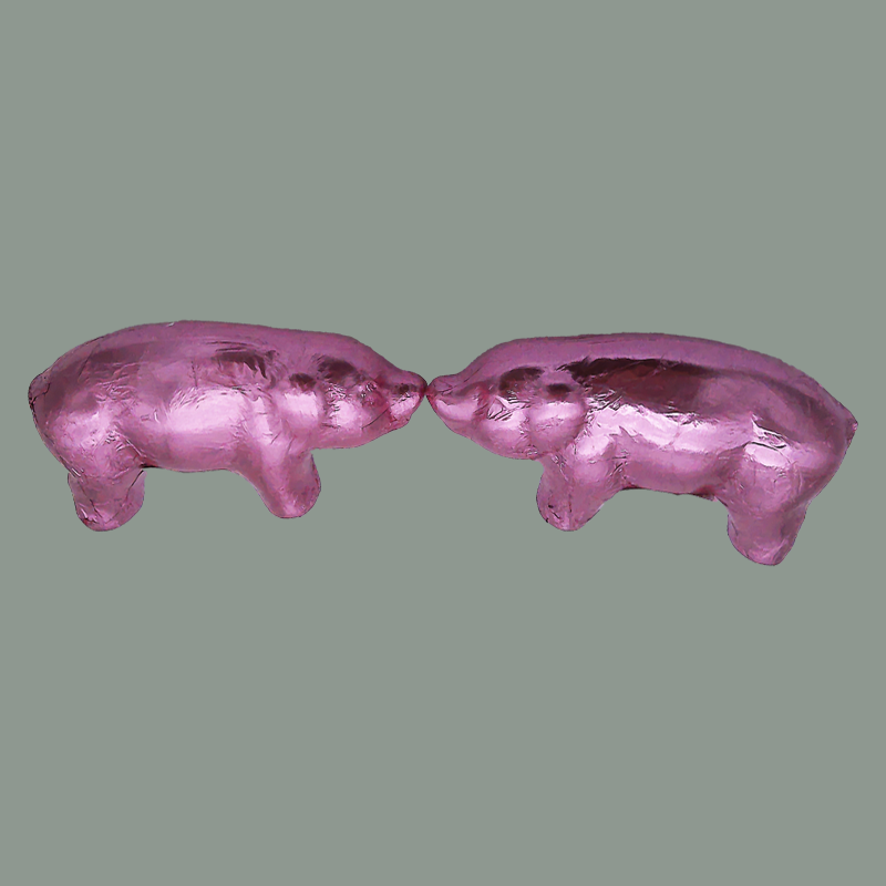 Schweine-Pärchen aus Vollmilchschokolade