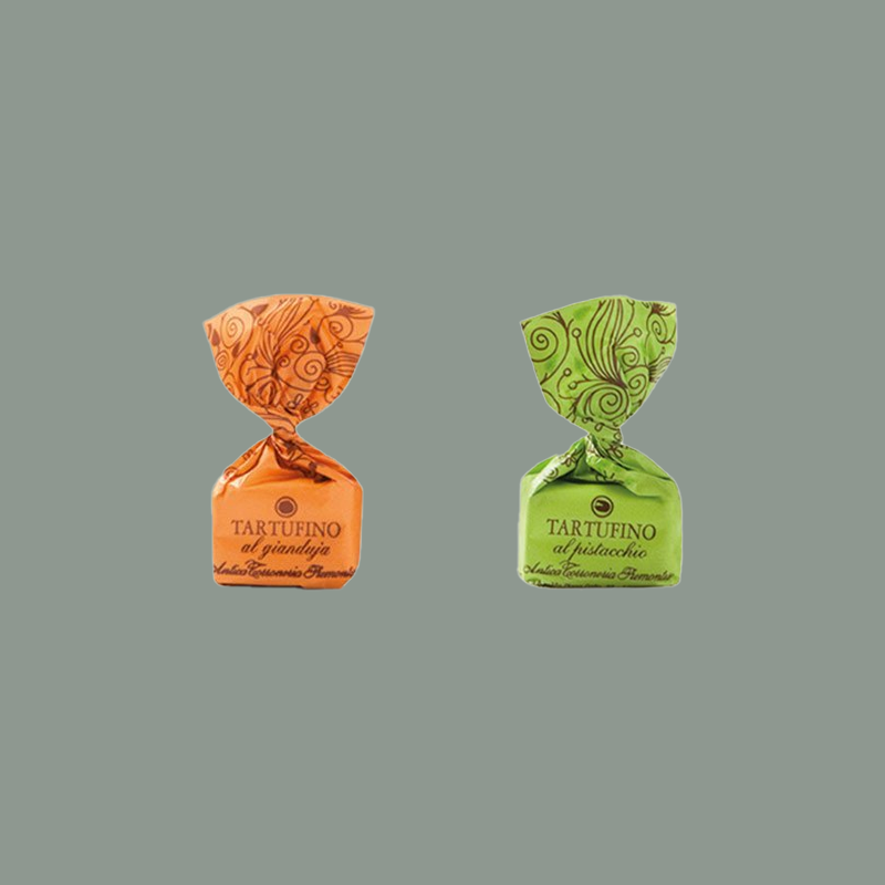Zweierlei Tartufi Pistazie und Haselnuss Gianduja