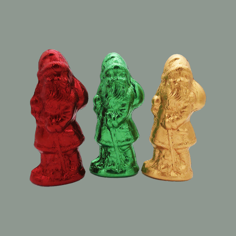 Vollmilch-Weihnachtsmänner (12g, Farbe wählbar)