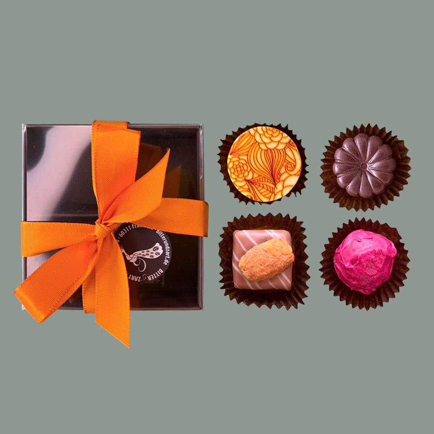 Bitter & Zart Pralinenschachtel 4er (ohne Alkohol)