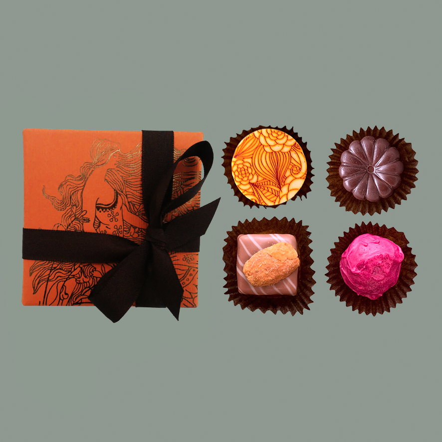 Bitter & Zart Pralinenschachtel 4er (ohne Alkohol)