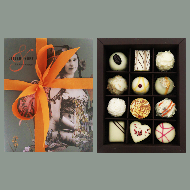 'Die Weiße' 12er-Pralinenmischung (ohne Alkohol)