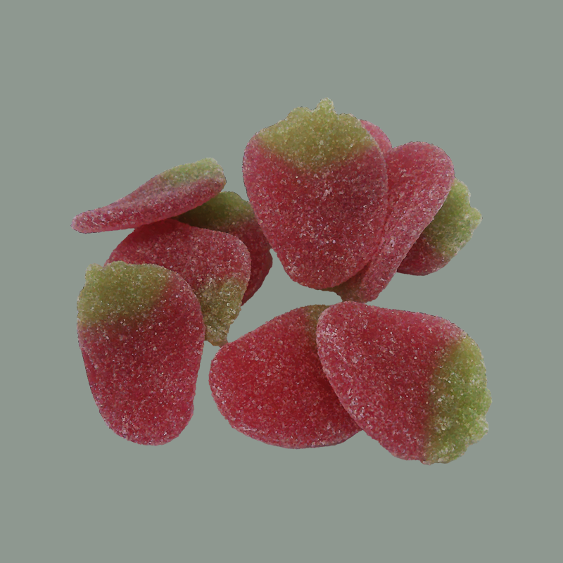Gezuckerte Weingummi-Erdbeeren (vegan)