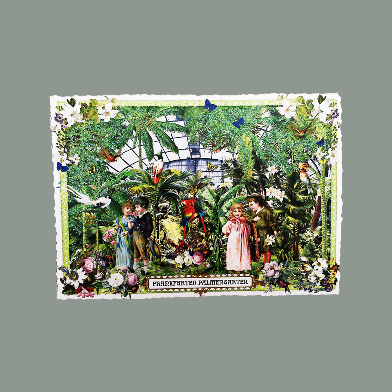 Glitzer Postkarte 'Frankfurter Palmengarten'