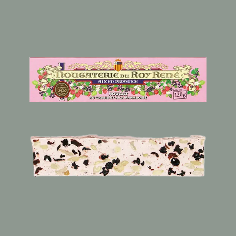 Heller Nougat mit Mandeln und roten Beeren von 'Nougaterie Du Roy René'
