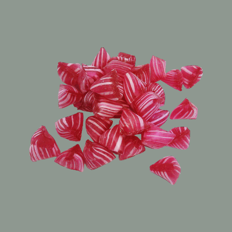 Gestreifte Himbeerbonbons