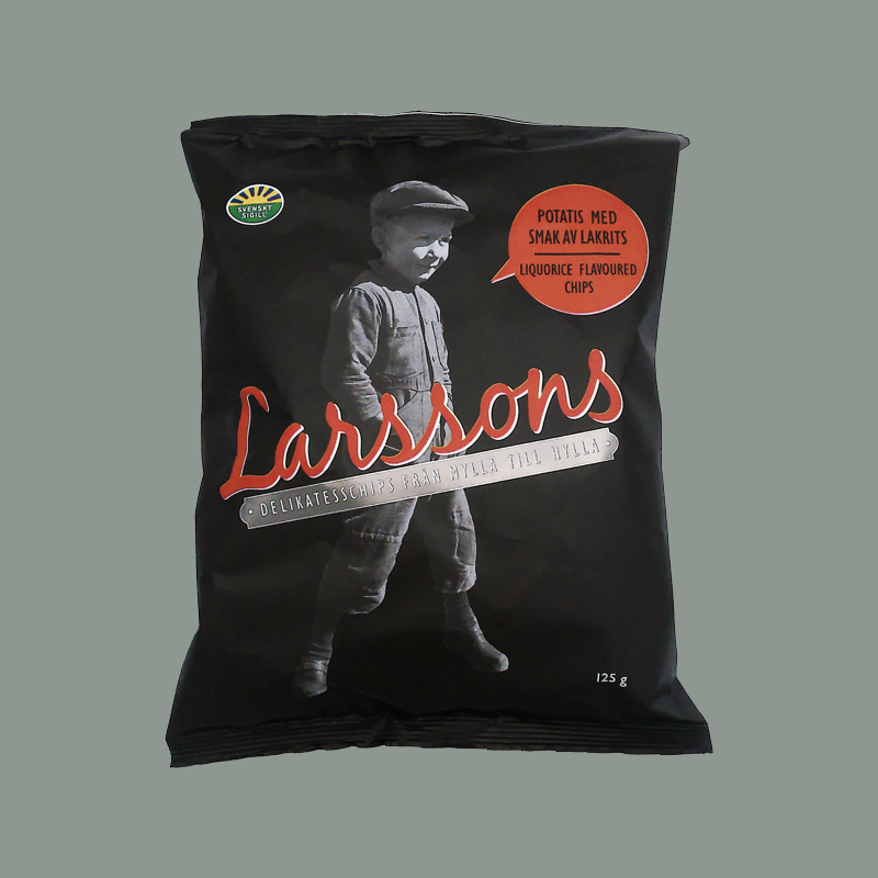 Kartoffelchips mit Lakritzgeschmack von 'Larssons'