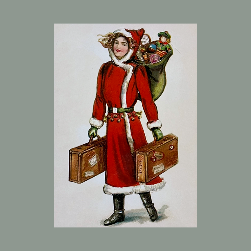 Postkarte 'Weihnachtsfrau'