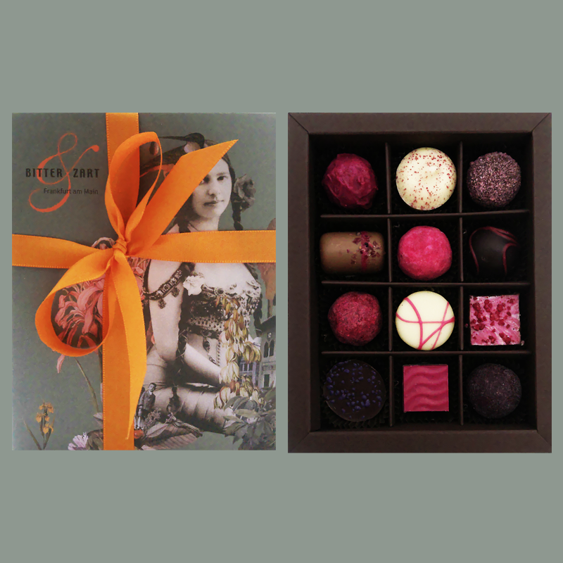 'Pretty in Pink' 12er-Pralinenmischung (ohne Alkohol)