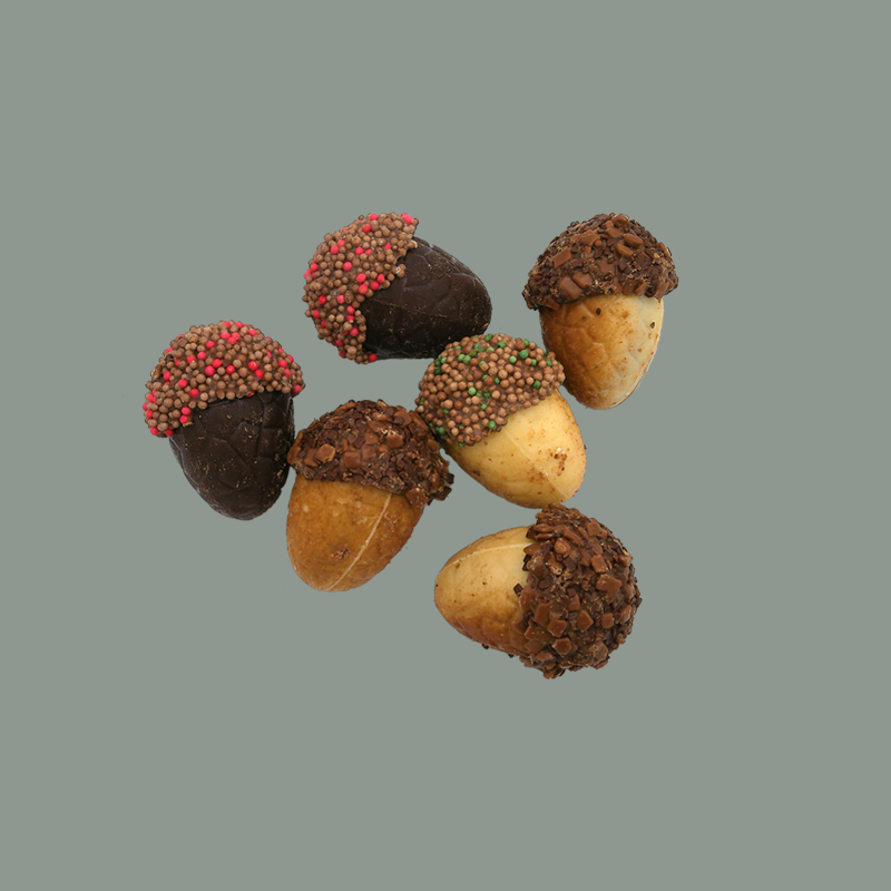 Schokoladen-Eicheln mit Nougatfüllung