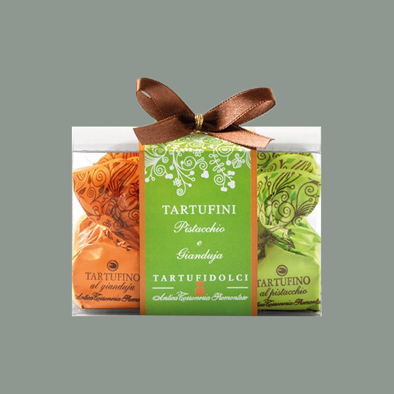 Zweierlei Tartufi Pistazie und Haselnuss Gianduja