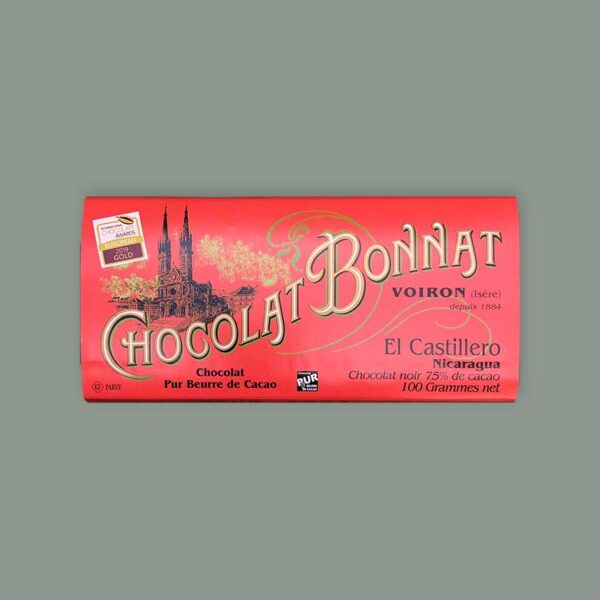 Chocolat Bonnat Schokoladentafel El Castillero. 75% Zartbitterschokolade aus Nicaragua